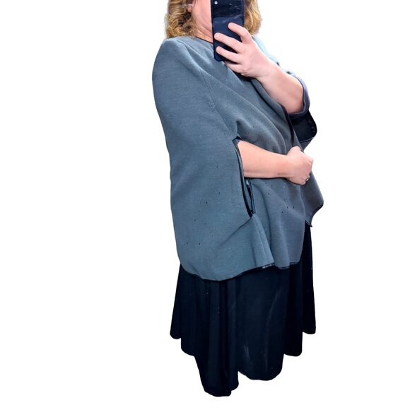 Torrid Gray PU Trim Cape Coat NWT – Plus Size Chic Layering Piece - Picture 13 of 14